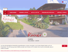 Tablet Screenshot of garni-rinner.it